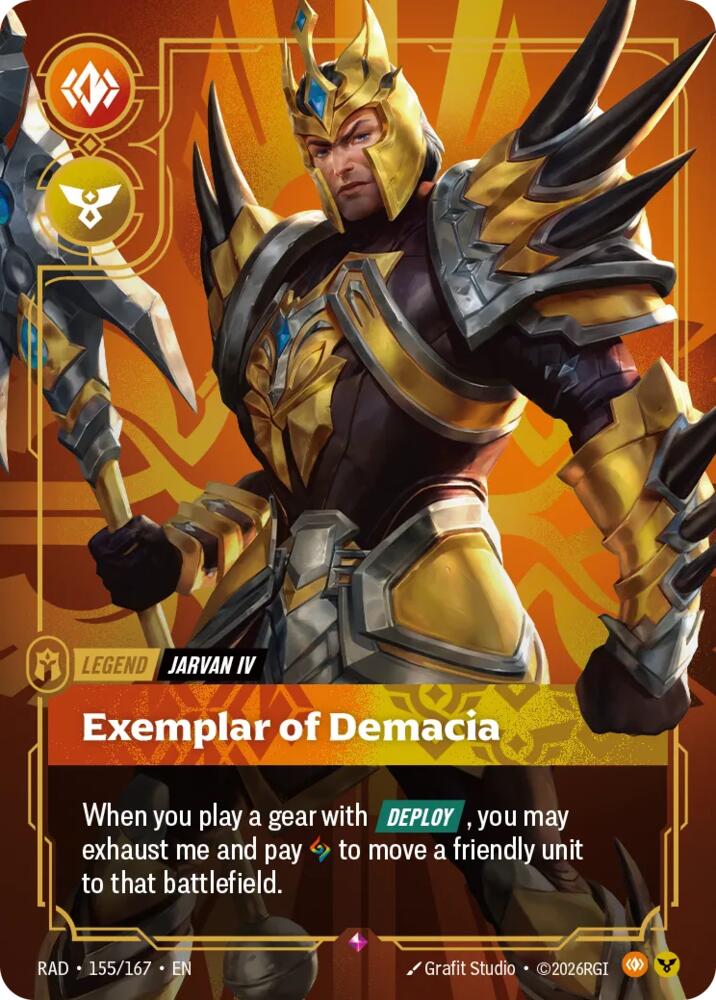 Riftbound TCG Jarvan IV, Exemplar of Demacia Foil Rare Radiance 155/167 NM