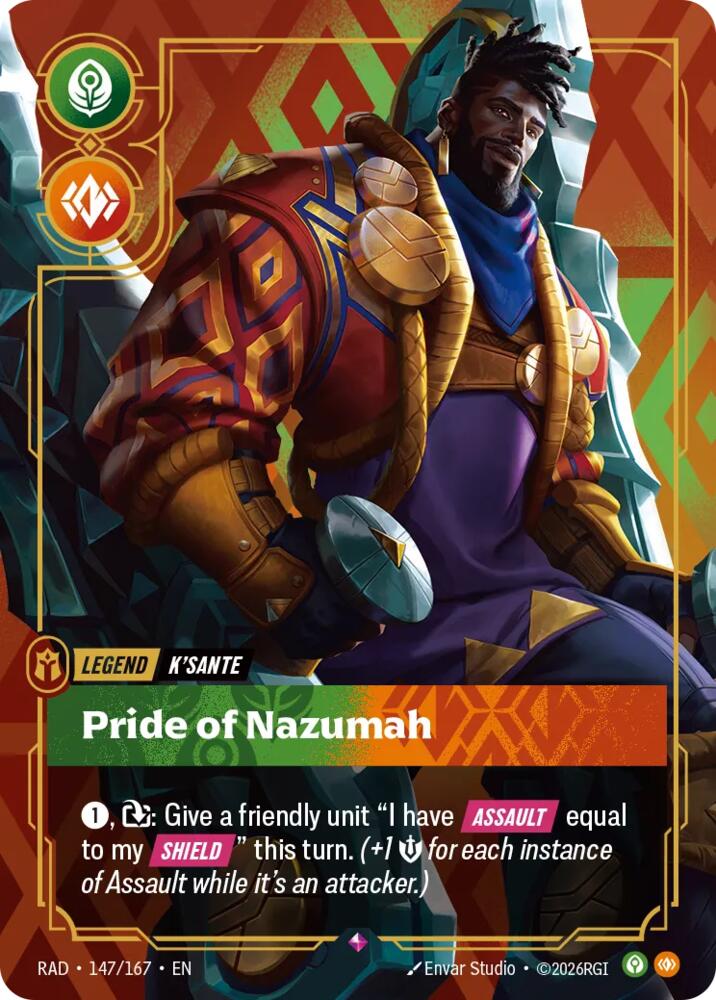 Riftbound TCG K'Sante, Pride of Nazumah Foil Rare Radiance 147/167 NM