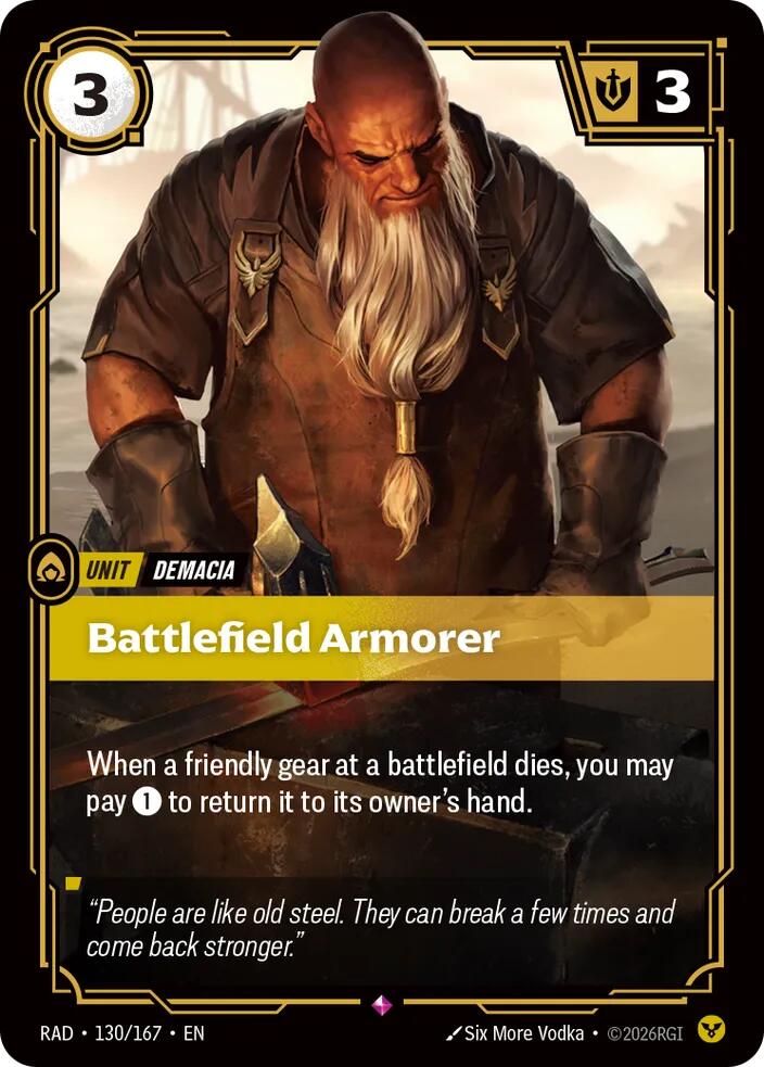 Riftbound TCG Battlefield Armorer Foil Rare Radiance 130/167 NM