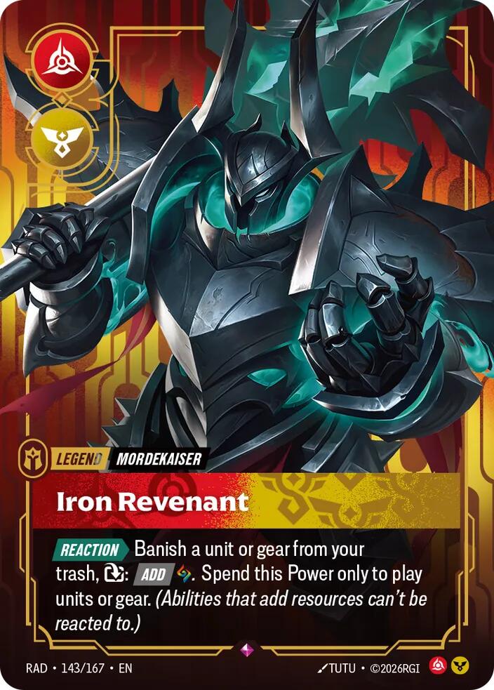 Riftbound TCG Mordekaiser, Iron Revenant Foil Rare Radiance 143/167 NM