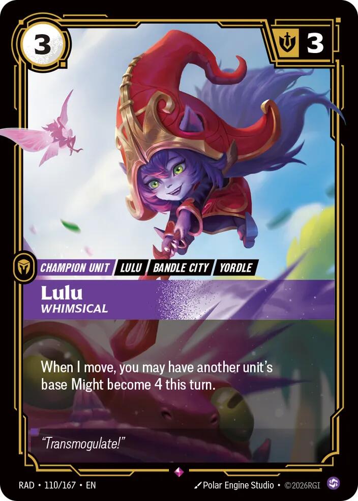 Riftbound TCG Lulu, Whimsical Foil Rare Radiance 110/167 NM