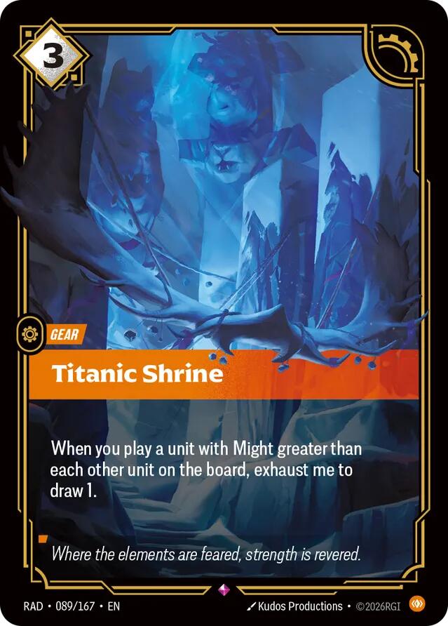 Riftbound TCG Titanic Shrine Foil Rare Radiance 089/167 NM